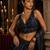 Navy blue embroidered fancydesigner saree blouse