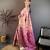 pink color kanjivaram silk blend zari woven saree with blouse