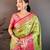 green color kanjivaram silk blend zari woven saree with blouse