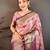 pink color kanjivaram silk blend zari woven saree with blouse