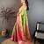 green color kanjivaram silk blend zari woven saree with blouse