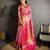 pink color kanjivaram silk blend zari woven saree with blouse