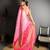 pink color kanjivaram silk blend zari woven saree with blouse