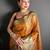 mustard color kanjivaram silk blend zari woven saree with blouse