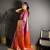peach color kanjivaram silk blend zari woven saree with blouse