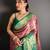 rani pink color kanjivaram silk blend zari woven saree with blouse