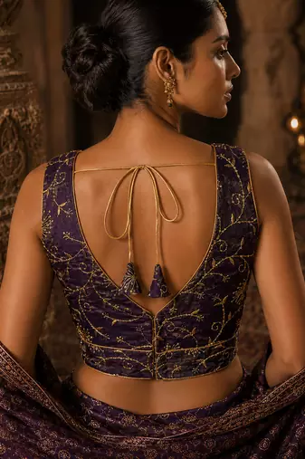Urple embroidered fancydesigner saree blouse