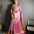lavender color kanjivaram silk blend zari woven saree with blouse