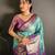 skyblue color kanjivaram silk blend zari woven saree with blouse