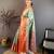 sea green color kanjivaram silk blend zari woven saree with blouse