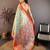 sea green color kanjivaram silk blend zari woven saree with blouse