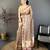 beige color cotton blend flower digital printed saree with blouse