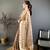 beige color cotton blend flower digital printed saree with blouse
