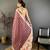 peach color cotton blend flower digital printed saree with blouse