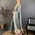 grey color cotton blend flower digital printed saree with blouse