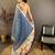 tealblue color cotton blend flower digital printed saree with blouse
