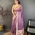 purple color cotton blend flower digital printed saree with blouse