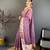purple color cotton blend flower digital printed saree with blouse