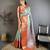 skyblue-red color kanjivaram silk blend zari woven sarees