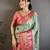 skyblue-pink color kanjivaram silk blend zari woven sarees