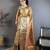 dark mustard-brown color kanjivaram silk blend zari woven sarees