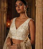 White embroidered fancydesigner saree blouse
