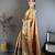 dark mustard-brown color kanjivaram silk blend zari woven sarees