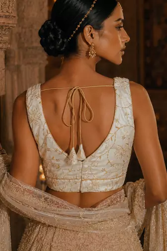 White embroidered fancydesigner saree blouse