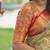 beige color kanjivaram silk blend zari weaving saree with blouse 