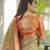 beige color kanjivaram silk blend zari weaving saree with blouse 