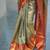 pista green color kanjivaram silk blend zari weaving saree with blouse 
