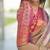 pink color kanjivaram silk blend zari weaving saree with blouse 