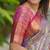 blue color kanjivaram silk blend zari weaving saree with blouse 