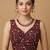 Maroon embroidered v neck designer saree blouse