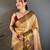 beige color kanchipuram silk blend zari woven sarees