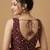 Maroon embroidered v neck designer saree blouse