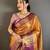 orange color kanchipuram silk blend zari woven sarees