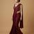 Maroon embroidered v neck designer saree blouse