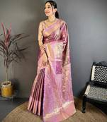 wine color kanchipuram silk blend zari woven sarees