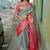 skyblue -red color kanjivaram silk blend flower zari weaving sarees