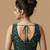 Emerald green embroidered v neck designer saree blouse
