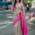 pista green -pink color kanjivaram silk blend flower zari weaving sarees