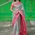 skyblue -red color kanjivaram silk blend flower zari weaving sarees