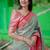 skyblue -red color kanjivaram silk blend flower zari weaving sarees