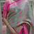 pista green -pink color kanjivaram silk blend flower zari weaving sarees