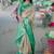 light pink -green color kanjivaram silk blend flower zari weaving sarees