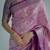 light pink -purple color kanjivaram silk blend flower zari weaving sarees