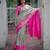 pista green -pink color kanjivaram silk blend flower zari weaving sarees