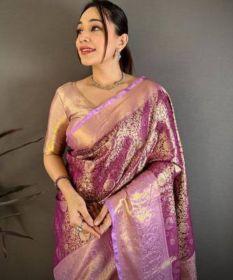 wine color kanchipuram silk blend zari woven sarees 3