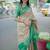light pink -green color kanjivaram silk blend flower zari weaving sarees